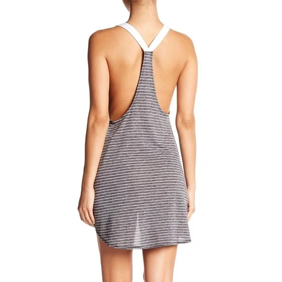 Nike Beach Cover Up S Grey/White Stripes - Picture 2 of 9